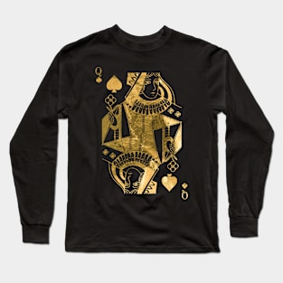 Queen Pikes - Golden playing cards Long Sleeve T-Shirt